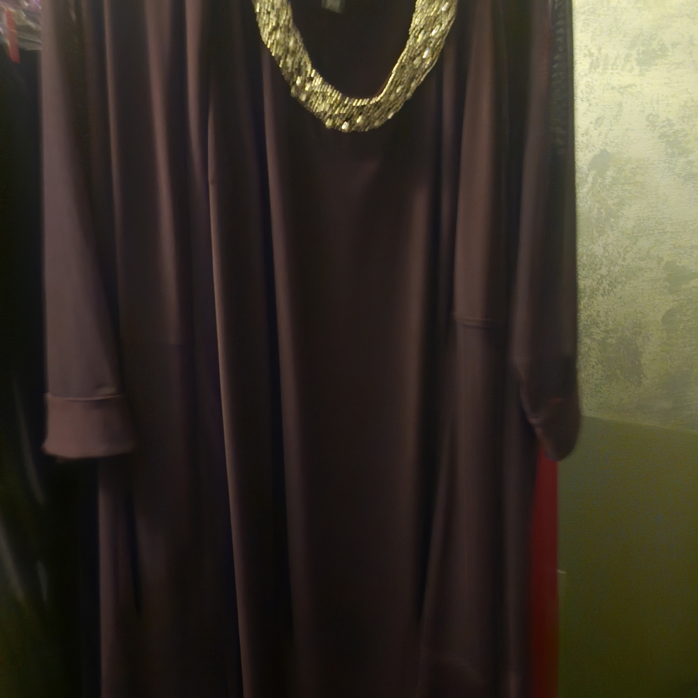 Elegant Purple Dress with Silver Embellishment